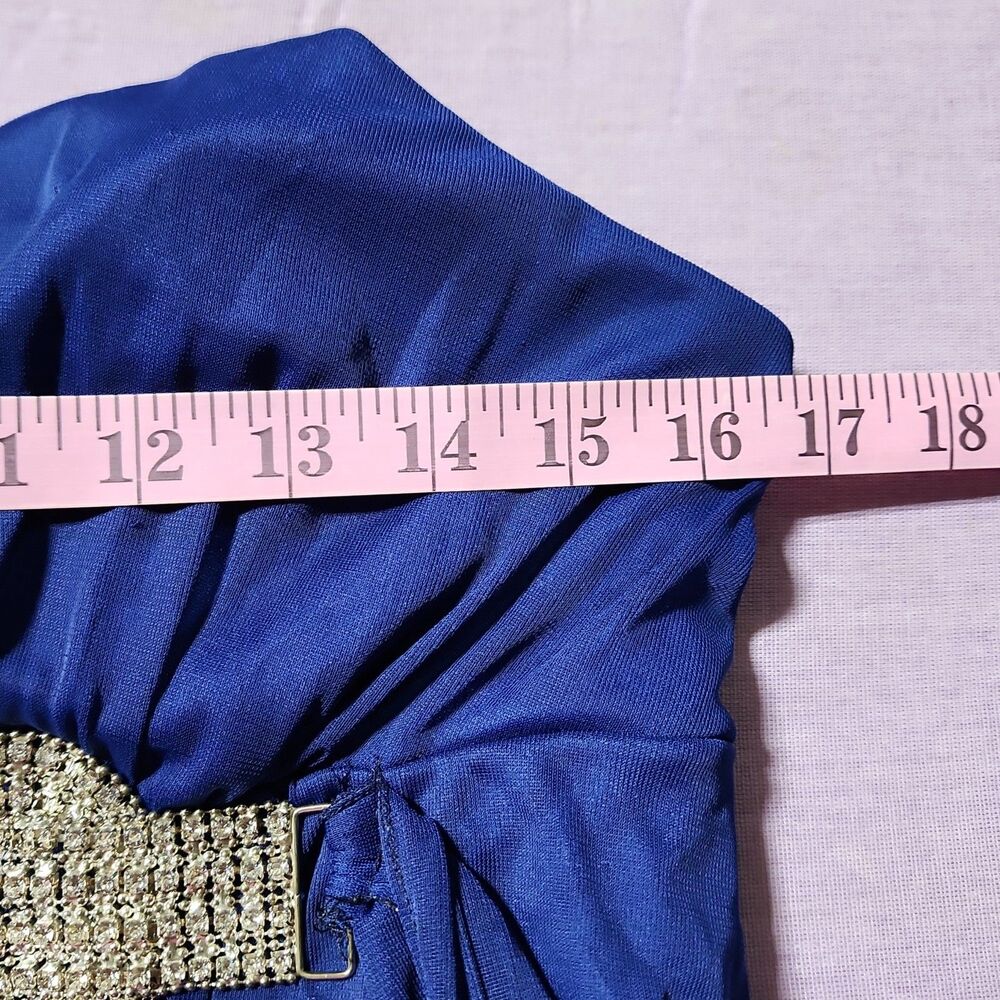 Fiesta Royal Blue/Navy Halter Maxi Dress with Jeweled Belt Size XL - Picture 11 of 11